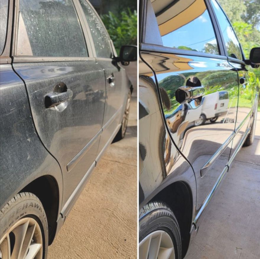 Before and after detailing comparison